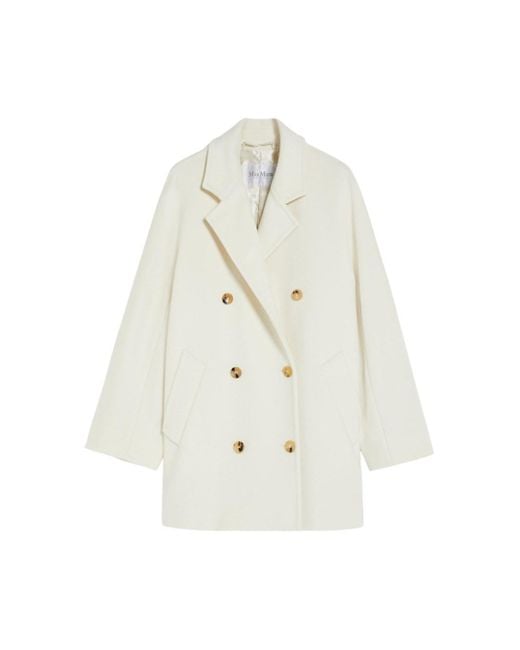 Max Mara White Rebus Short Coat