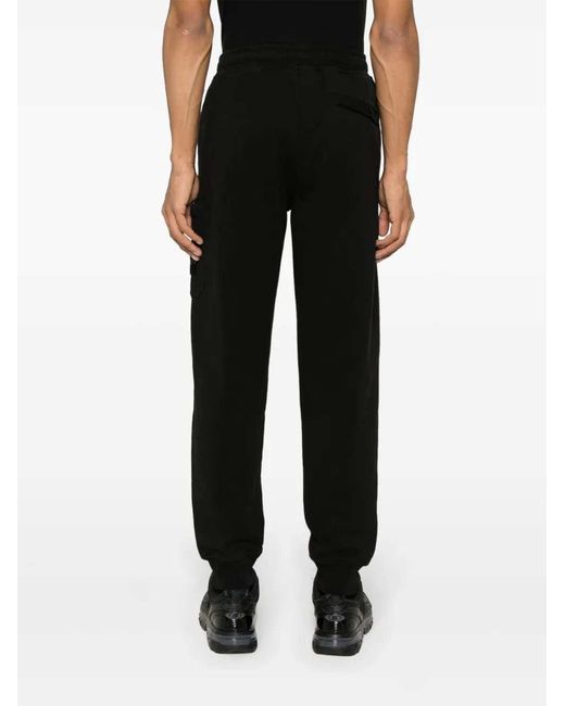 Stone Island Black Compass Badge Joggers for men