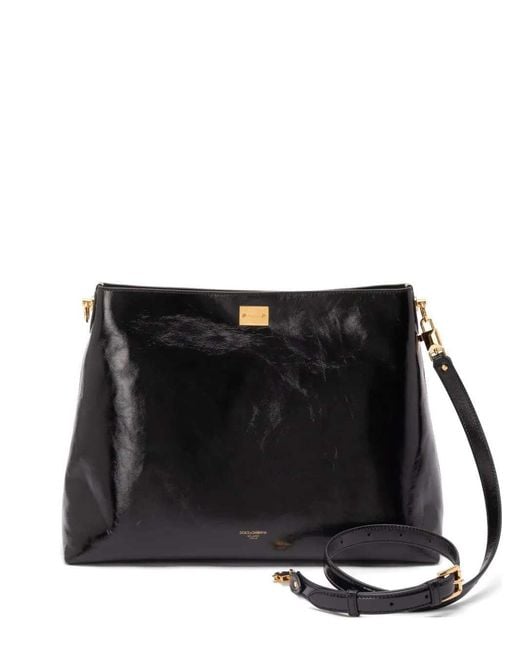 Dolce & Gabbana Black Vittoria Large Shoulder Bag