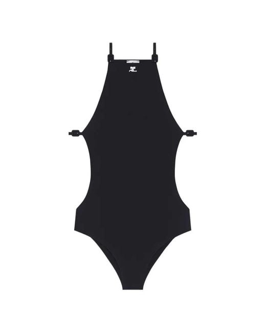Courreges Black One-Piece Swimsuit With Cut-Out Detail
