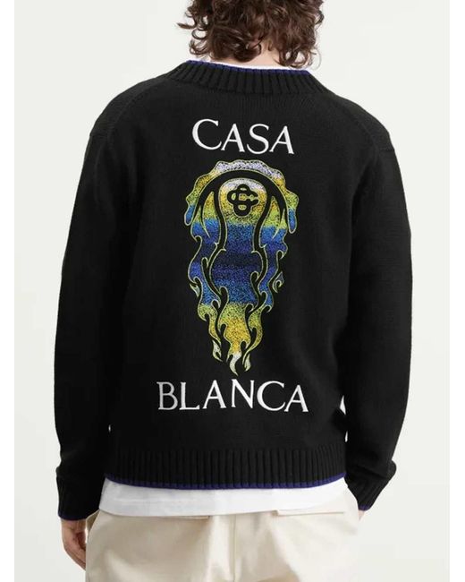 Casablanca Black Flaming Tennis Ball Cardigan