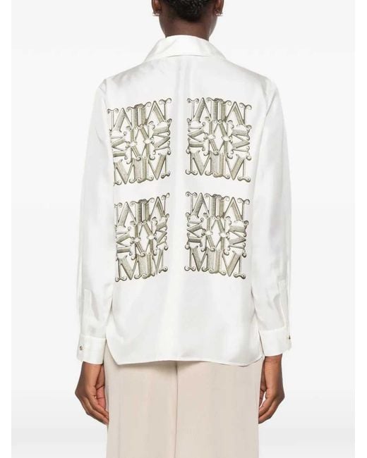 Max Mara White Maxmarabesque Silk Shirt