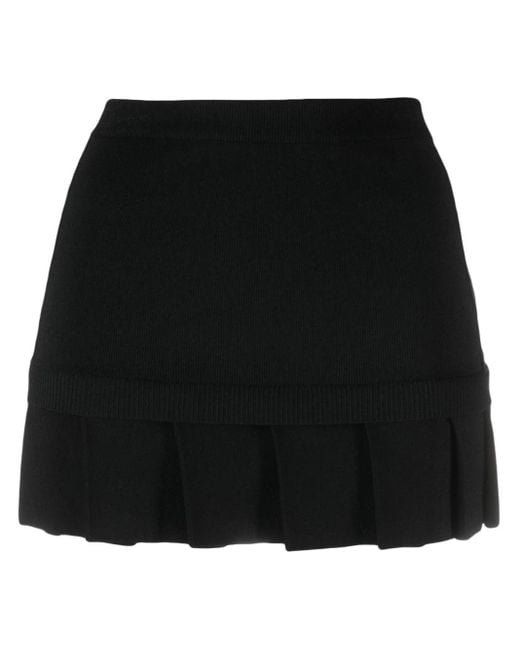 Off-White c/o Virgil Abloh Black Off- Mini Skirt With Pleated Hem