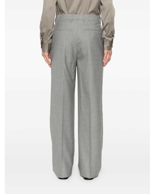 Lardini Gray Wide-Leg Pleated Trousers for men