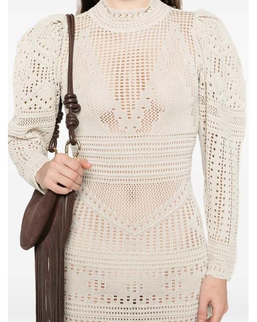 Isabel Marant White Dione Long-Sleeved Knit Dress