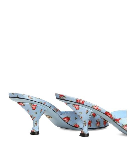 Dolce & Gabbana Blue Dolce & Gabbana Keira Satin Sandals