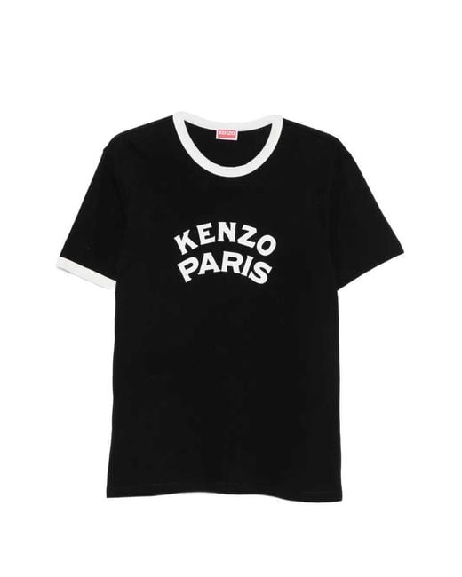 KENZO Black Paris Emblem T-Shirt for men