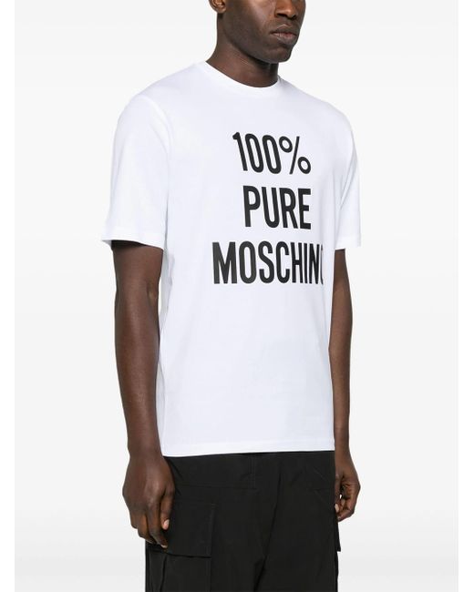 Moschino White T-Shirt With Print for men
