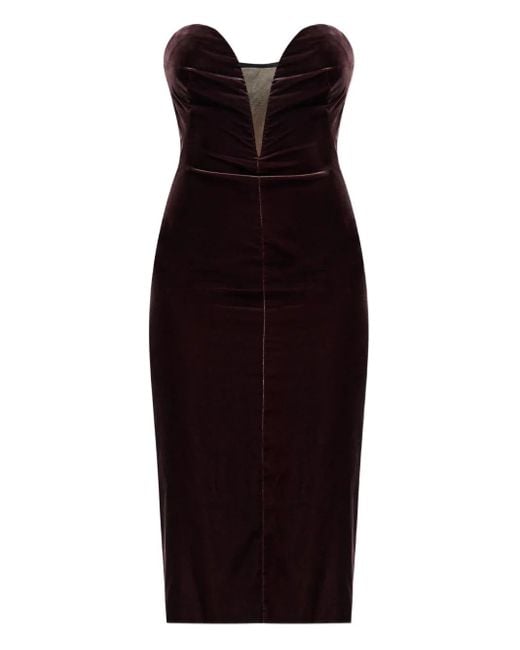 Abito Midi Con Scollo A Cuore-Donna di Tom Ford in Brown