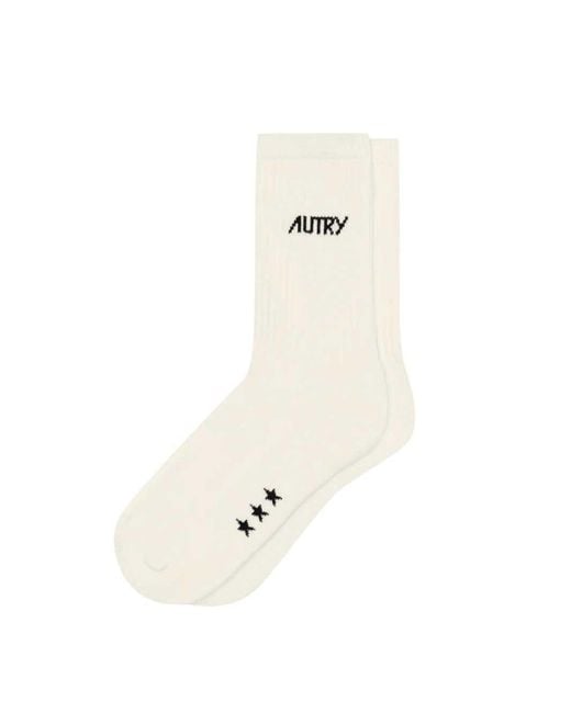 Autry White Jacquard Logo Shoes for men