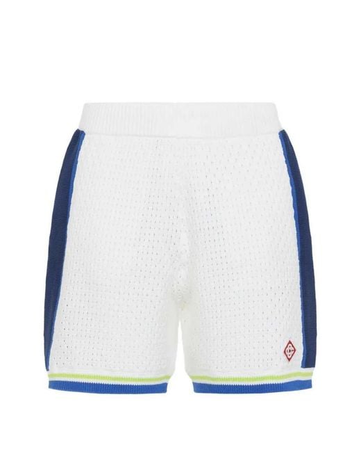Casablanca White Striped Shorts for men