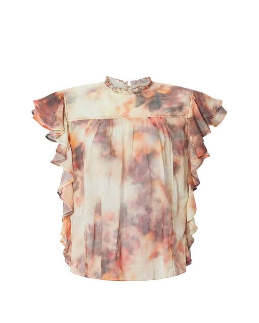 Isabel Marant Pink Daliyane Ruffled Blouse