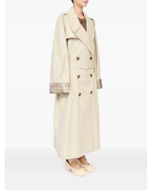 MM6 by Maison Margiela White Cotton Twill Trench Coat