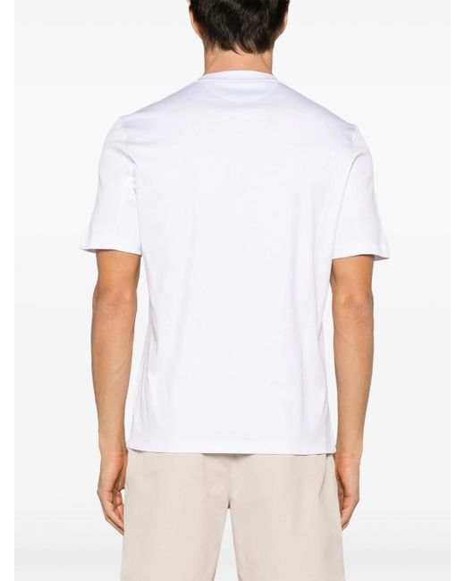 Brunello Cucinelli White T-Shirt With Print for men
