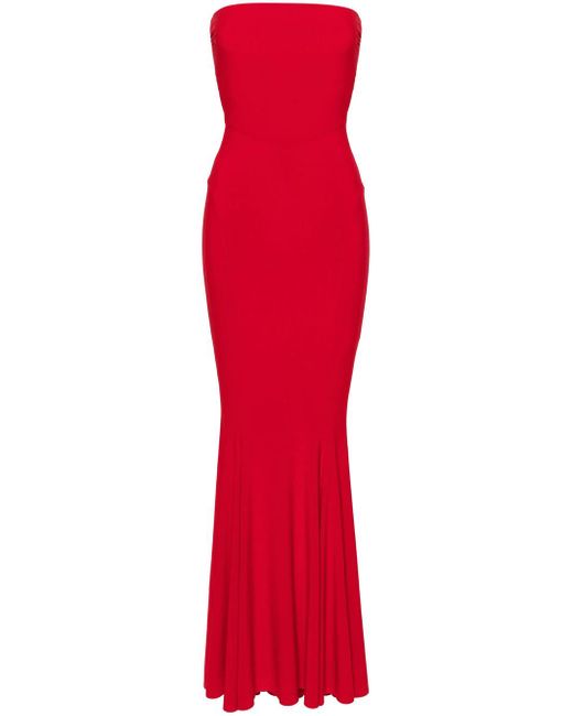 Norma Kamali Red Strapless Evening Dress