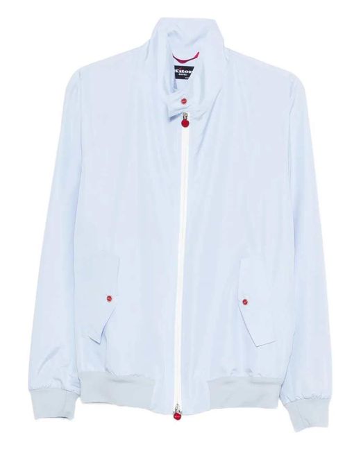 Kiton Blue Jacket With Zip Pocket for men