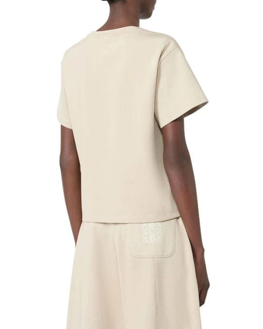 Max Mara White Short-Sleeved T-Shirt With A Slightly Boxy Silhouette