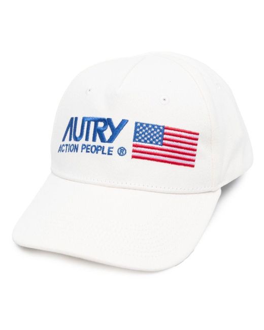 Autry White Baseball Cap With Embroidery