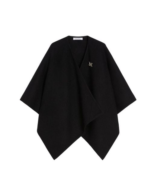 Max Mara Black Alpaca And Wool Cape