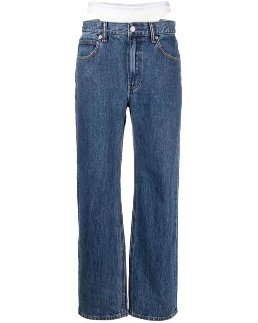 Alexander Wang Blue Straight Layered Jeans