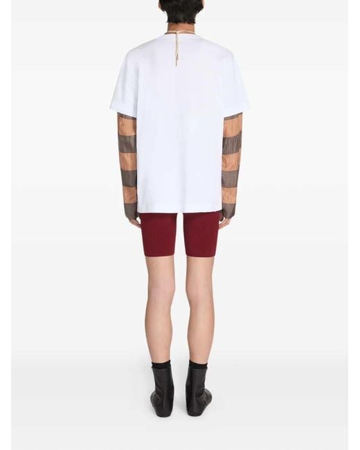 Dries Van Noten White T-Shirt With Contrasting Sleeves for men