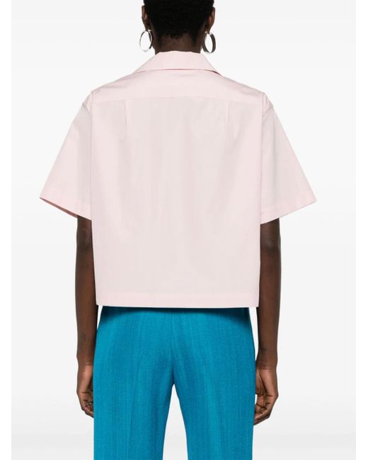 Marni Pink Short Shirt With Floral Patch