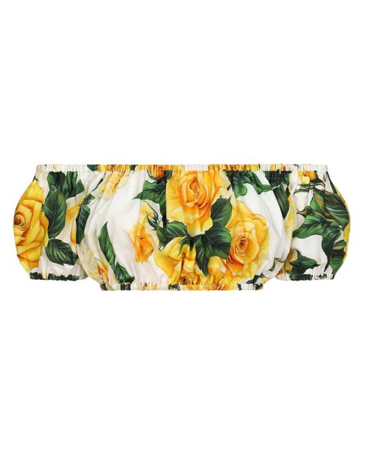 Dolce & Gabbana Multicolor Floral Crop Top