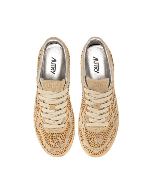 Autry Natural Medalist Low Crystal Sneakers