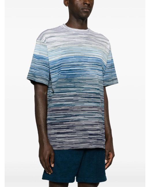 Missoni Blue Striped T-Shirt for men
