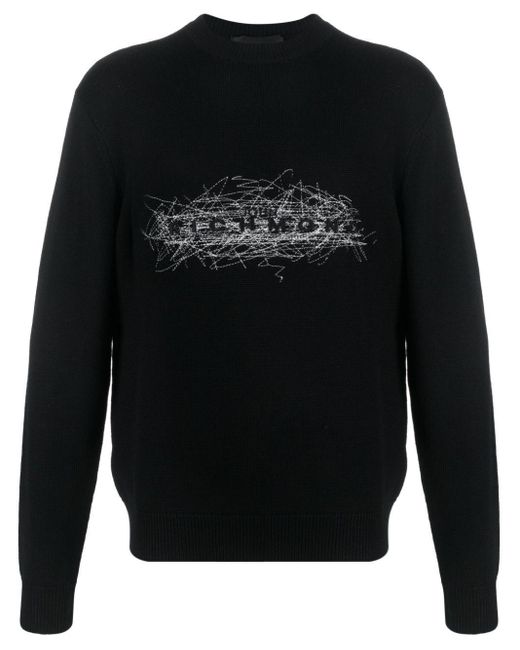 John Richmond Black Ortex Sweater for men