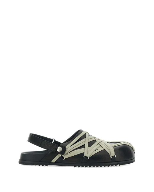 Rick Owens White Temple Megalace Mules for men