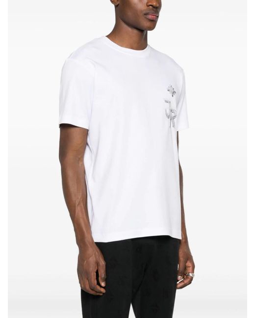 John Richmond White T-Shirt With Graphite Logo for men