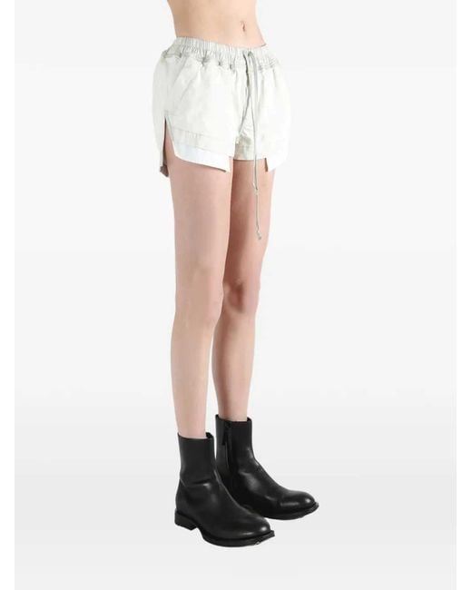 Rick Owens White Mist-Colored Drawstring Shorts