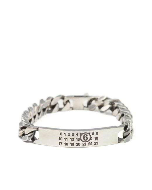MM6 by Maison Margiela Metallic Chain Bracelet With Engraved Logo for men