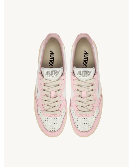 Autry Pink Platform Low Sneakers