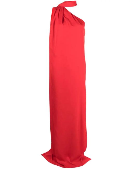 Stella McCartney Red One-shoulder Scarf Maxi Dress