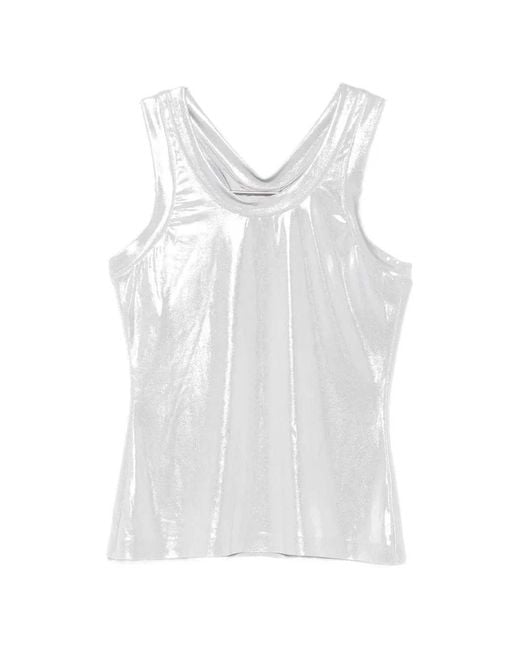 Norma Kamali Gray Racerback Top