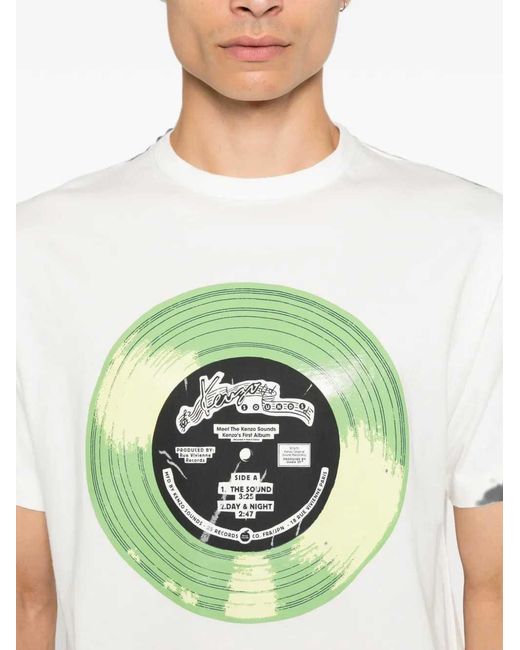 KENZO White Sounds T-Shirt With Graphic Print for men