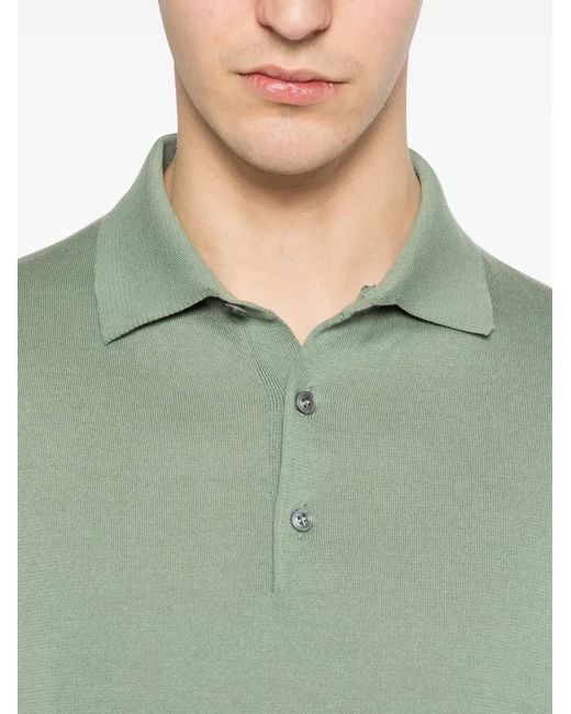 Lardini Green Button-Down Polo for men