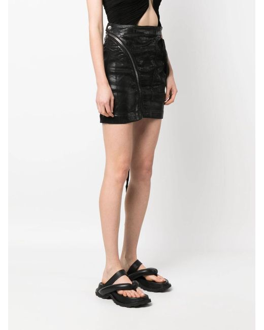 Rick Owens Black Mini Skirt With Zip