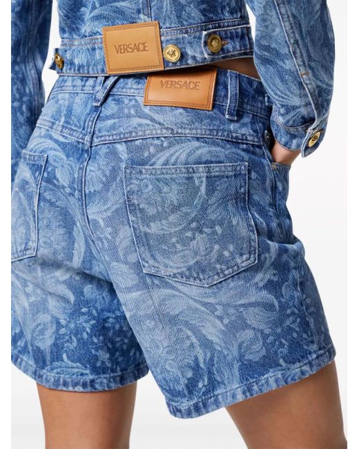 Versace Blue Bermuda Shorts With Patch