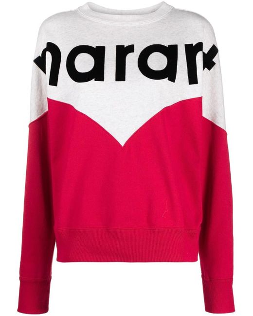 Isabel Marant Red Houston Two-Tone Sweatshirt