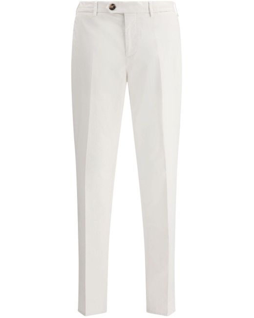 Brunello Cucinelli White Dyed Pants for men