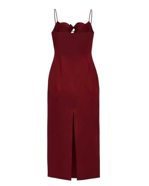 Magda Butrym Red Bordeaux Midi Beach Dress