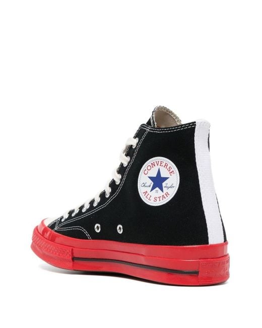 COMME DES GARÇONS PLAY Red Comme Des Garçons Play X Converse Canvas High-top Trainers for men