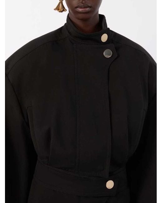 Sportmax Black Oversized Cotton Bomber Jacket