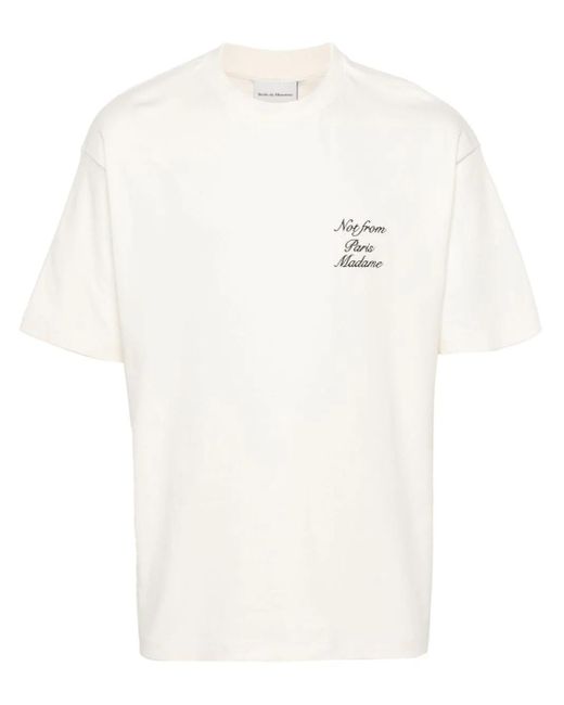 Drole de Monsieur White T-Shirt With Slogan for men