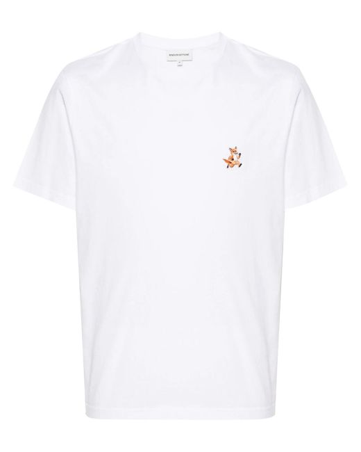 Maison Kitsuné White Speedy Fox Cotton T-Shirt for men