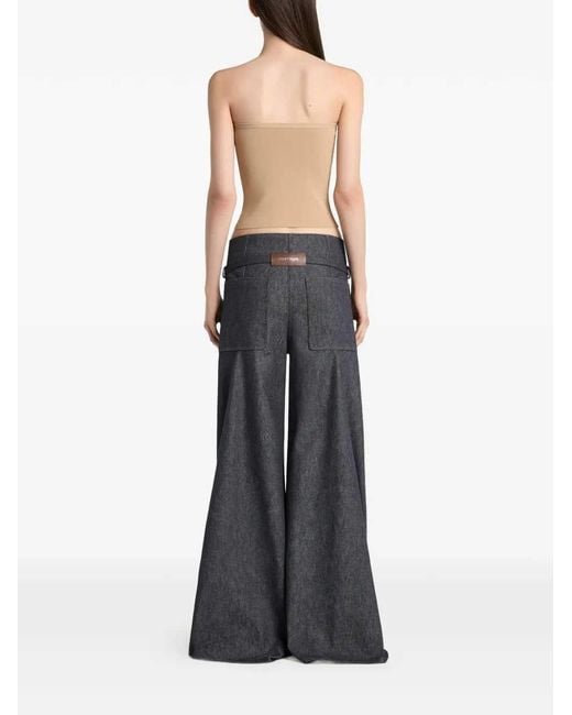 Courreges Blue Palazzo Pants With Belt