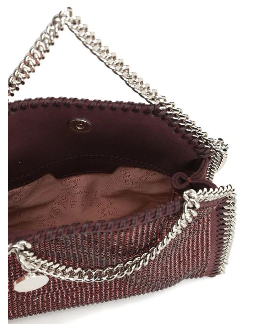 Borsa Falabella Tiny Con Cristalli Hotfix Su Pelle Scamosciata Alter-Donna di Stella McCartney in Brown